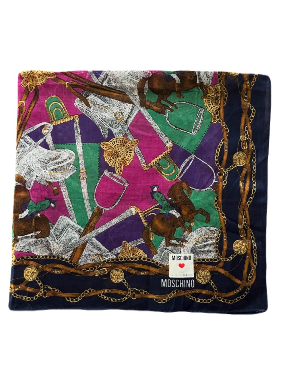 MOSCHINO multicoloured silk scarf